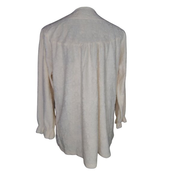 Vintage Rabbit Kitten Pajama Top Button Front Cardigan Pockets Shanghai Kitsch - Picture 4 of 5